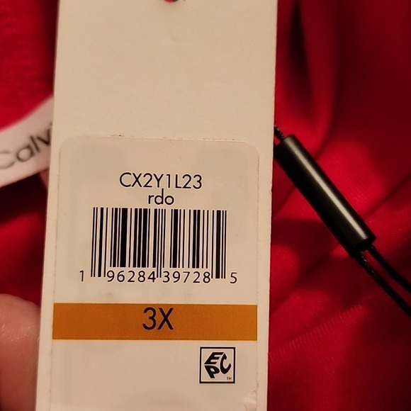 Calvin Klein Red and Gold Logo Studded Long Sleeves Hooded Dress Plus Size 3X - Picture 13 of 13